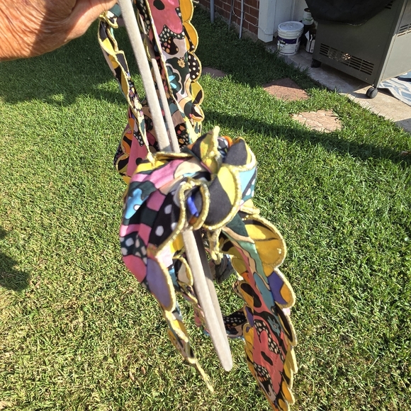 NEW Celia B Colorful Wavy Piping Top Blouse M - Picture 9 of 9